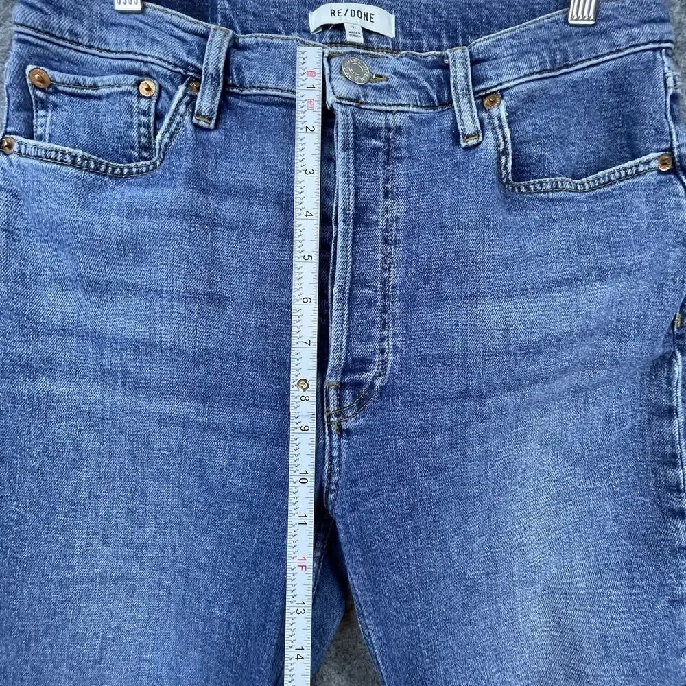 Re/Done Jeans Womens 31 Blue 90s High‎ Rise Ankle Crop